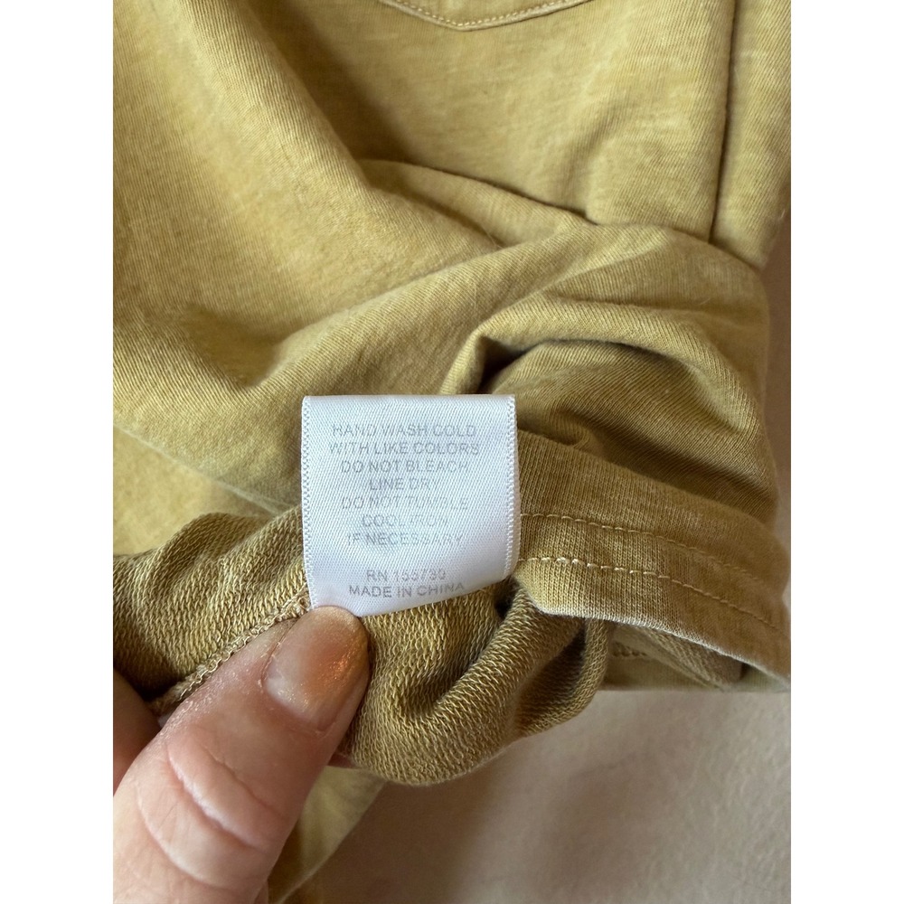 Jane + Delancey Mustard Yellow Acid Wash Split Back Sleeveless Polo Top Large - Picture 5 of 9